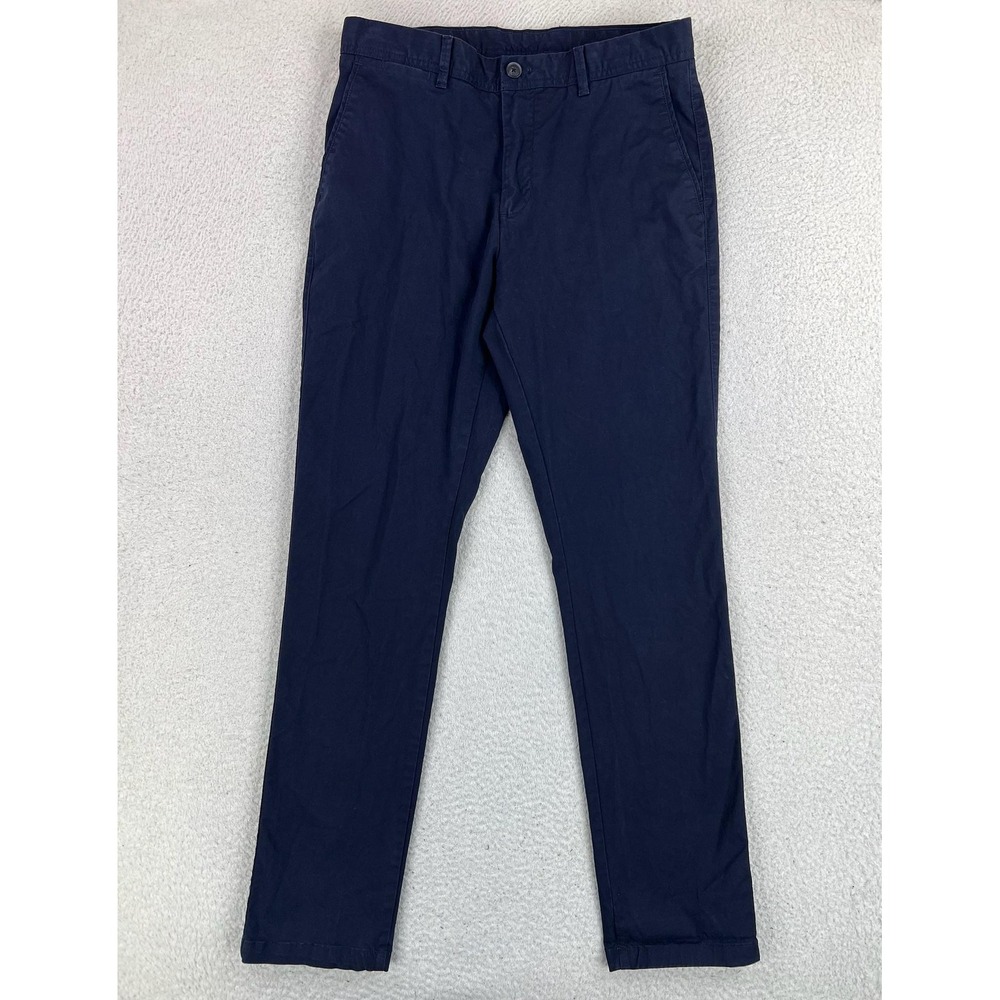 Reiss Pants Mens 32x32 Blue Slim Fit Stretch Canvas Chino Casual Office